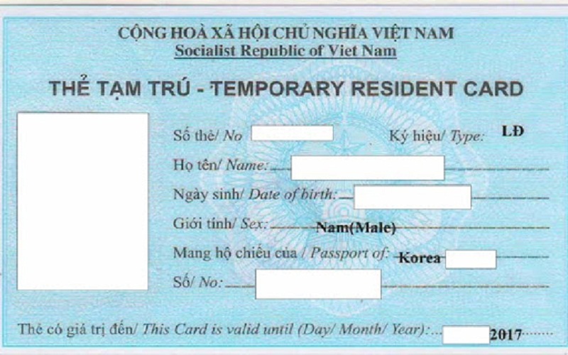 Mẫu NA8 là tờ khai xin cấp thẻ tạm trú cho người nước ngoài